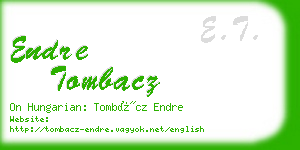 endre tombacz business card